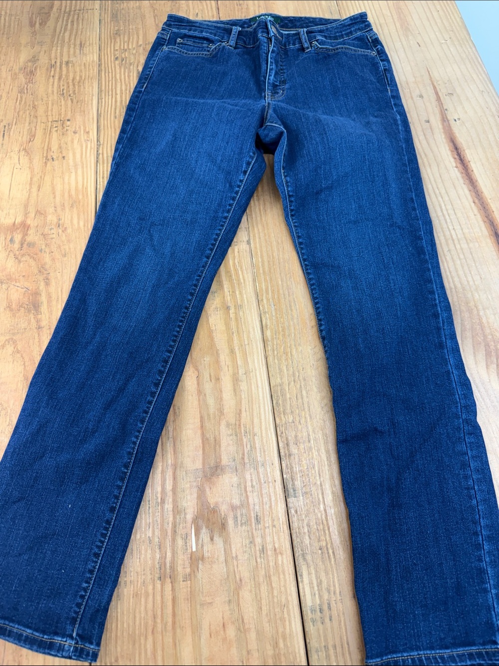 Polo by Ralph Lauren Women's Straight Leg Jeans in Dark Blue Denim